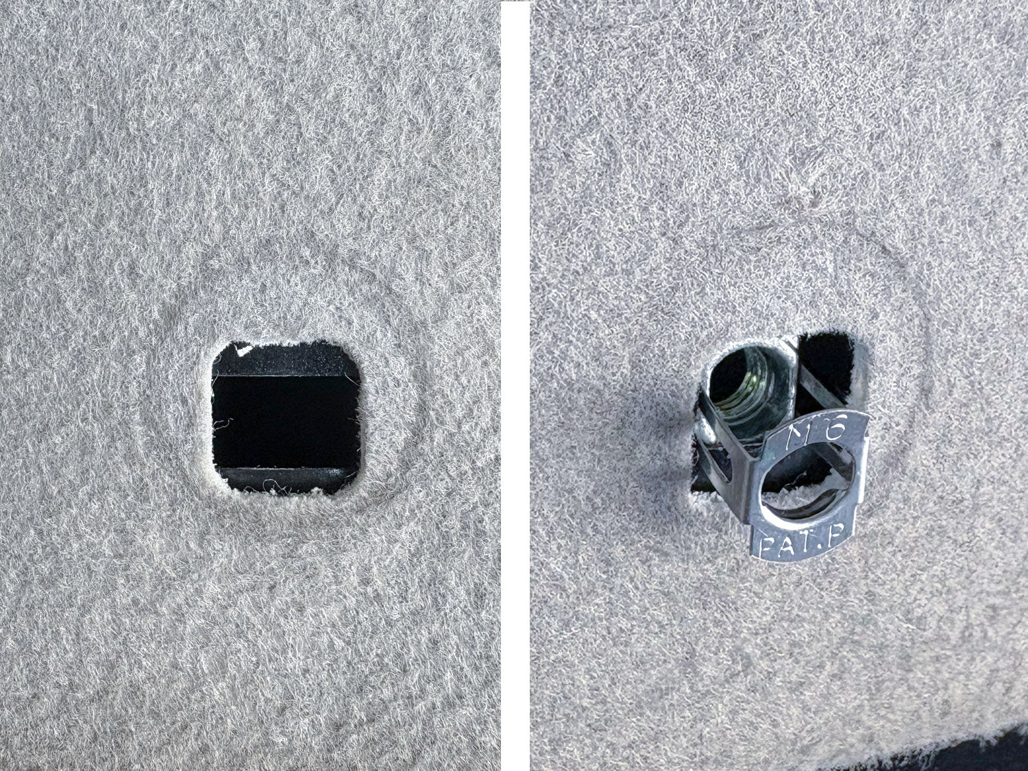 車体にナットがない場合は、ターンナットなどを使用してください